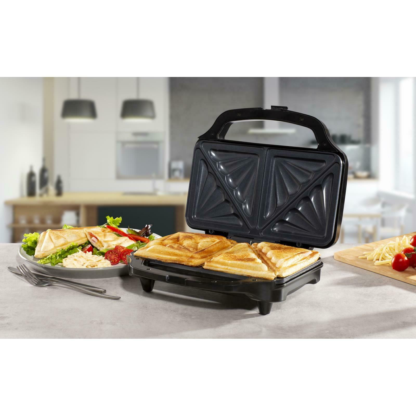Deep Fill 900W Sandwich Toaster Toastie Maker Non Stick Stainless Steel Pan
