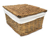 Black White Grey Lidded Wicker Storage Toy Box Empty Hamper Basket Lining