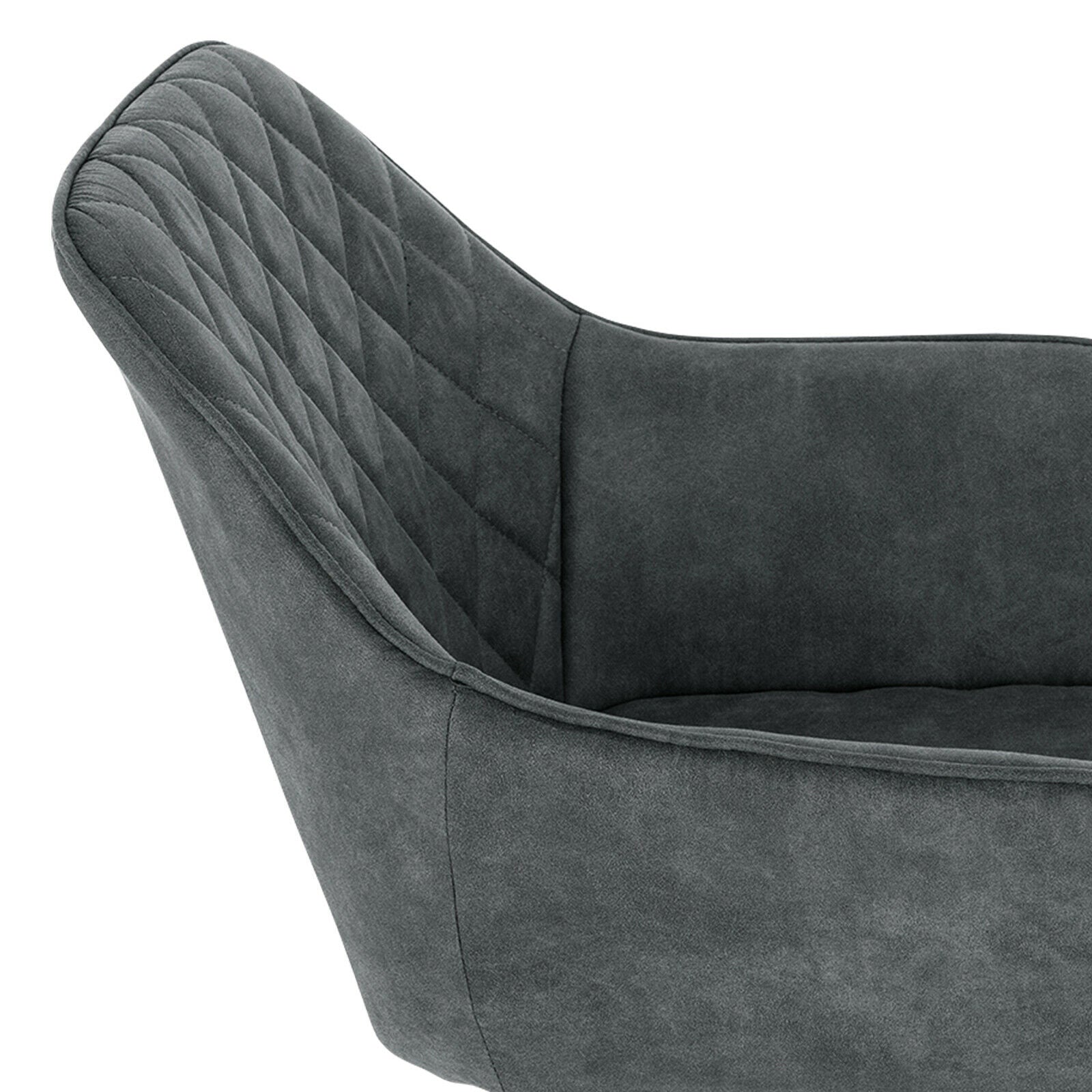 2x Kitchen Dining Chair Lounge Living Room Corner Chair with Fabric Metall