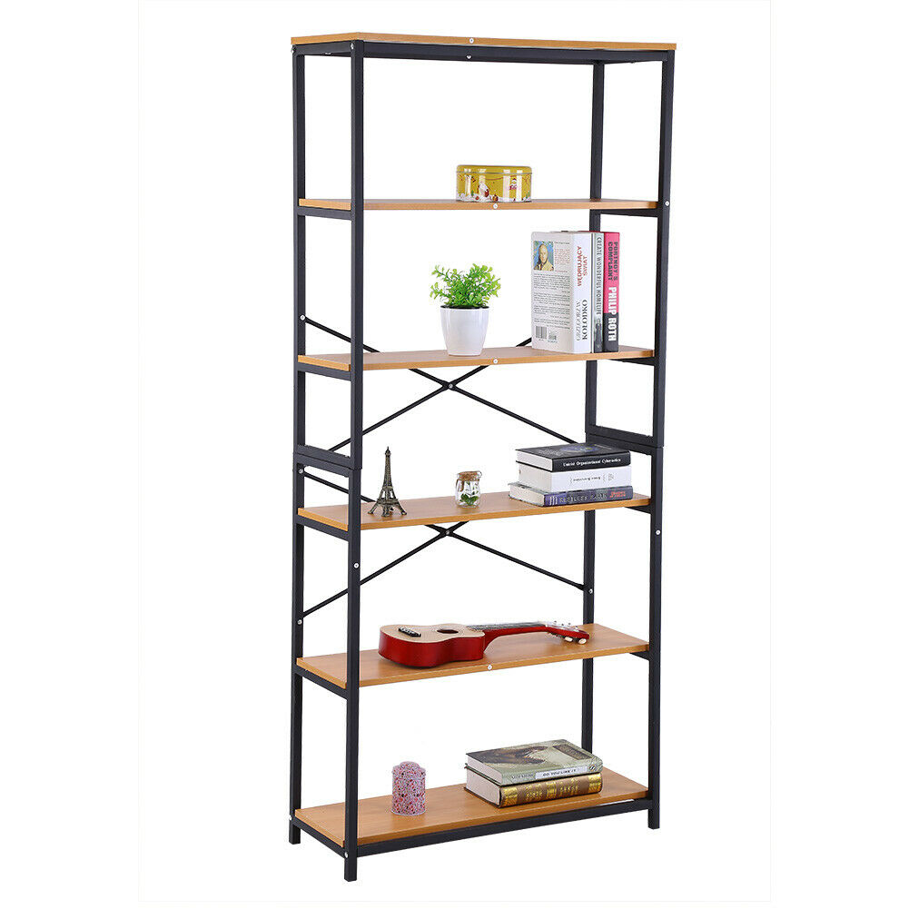 6-Tier Metal Ladder Shelf Bookshelf Storage Rack Plants Display Shelving Unit UK
