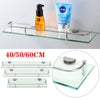 Glass Bathroom Caddy Shelf Wall Mounted Bath Rack Floating Shelves Organiser NEW