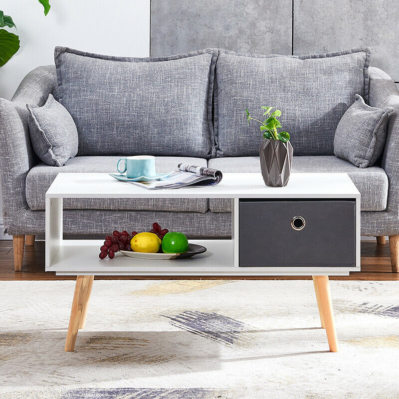 Modern Coffee Table End Table TV Unit with Drawer Lounge Living Room Furniture