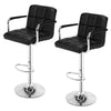 2×Bar Stools Leather Chairs Breakfast Chairs Swivel Gas Lift Kitchen with Arm