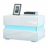 High Gloss Bedside Table Nightstand Chest Cabinet Unit with Drawers LED Lighting