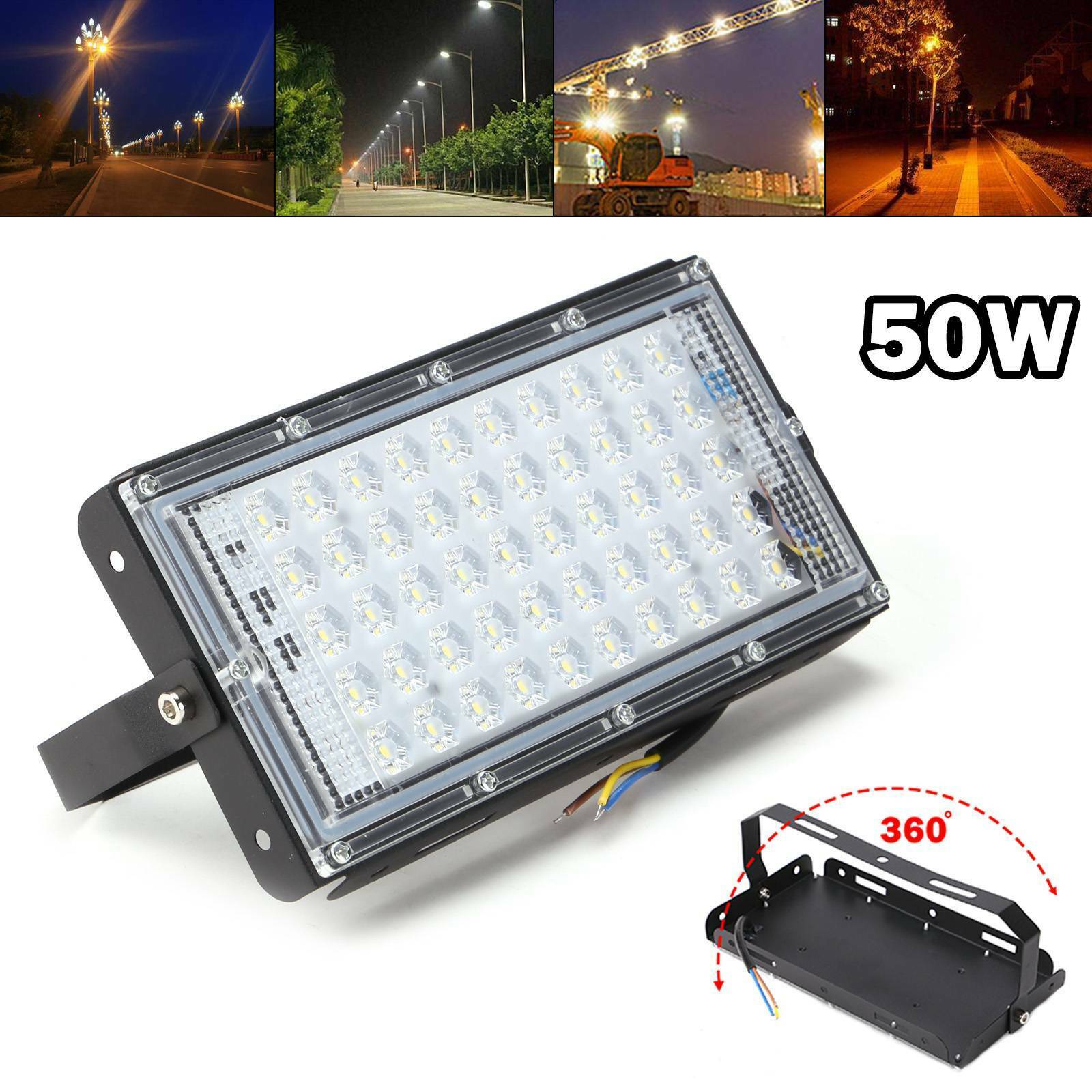 2X50W LED Security Floodlight Flood Lights Indoor Outdoor Garden Waterproof Lamp