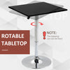 Modern Height Adjustable Bar Table with Square Tabletop and Metal Base Home