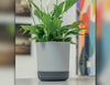 Satina Duo Plant Pots With Saucers Garden Flower Planters Indoor Stand Flowerpot