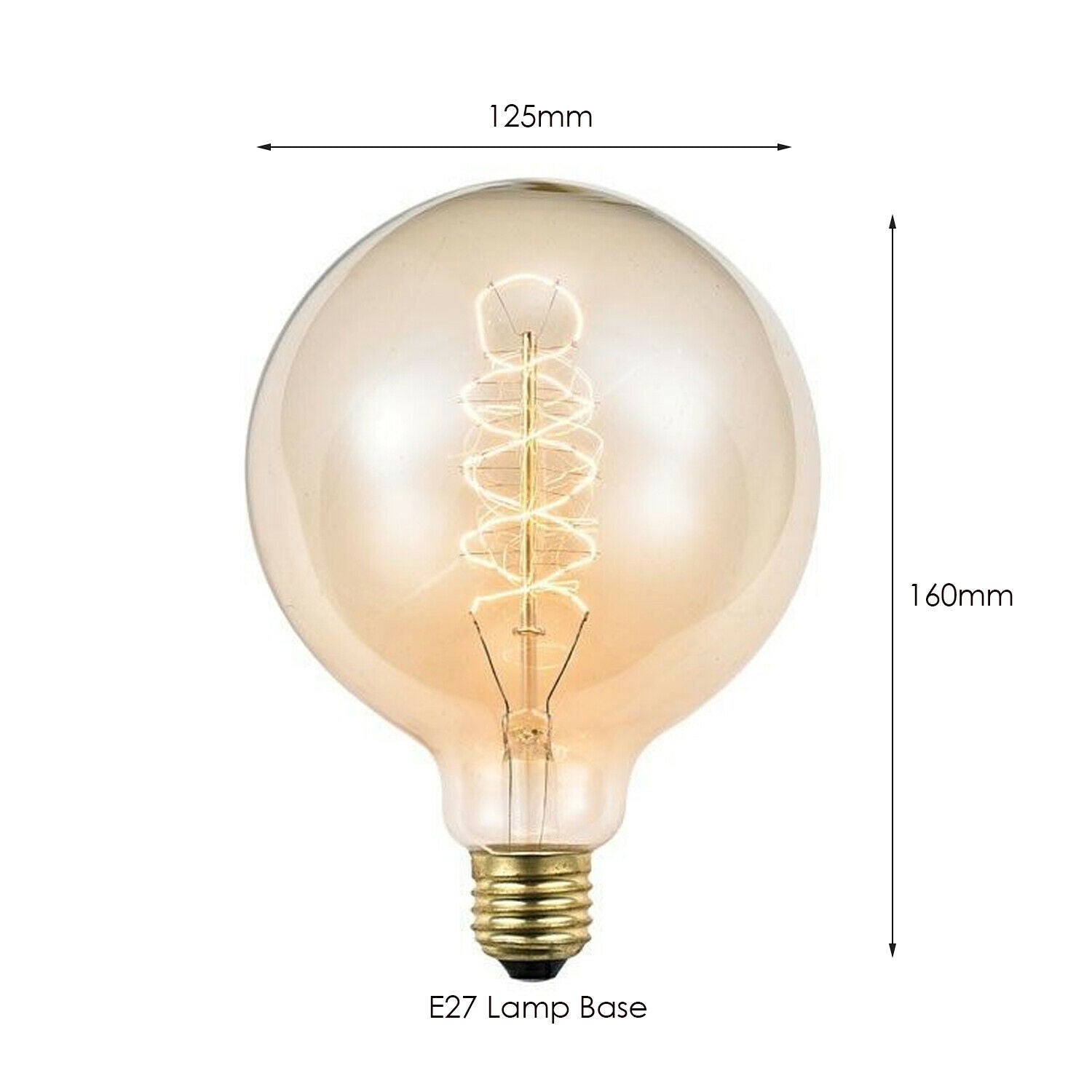 E14 E27 60W Vintage Retro Edison Antique Filament 240V Spiral Lamp Light Bulb UK
