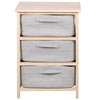 3 Tier Drawers Wooden Storage Cabinet Rack Grey Baskets Bedroom Unit Furniture
