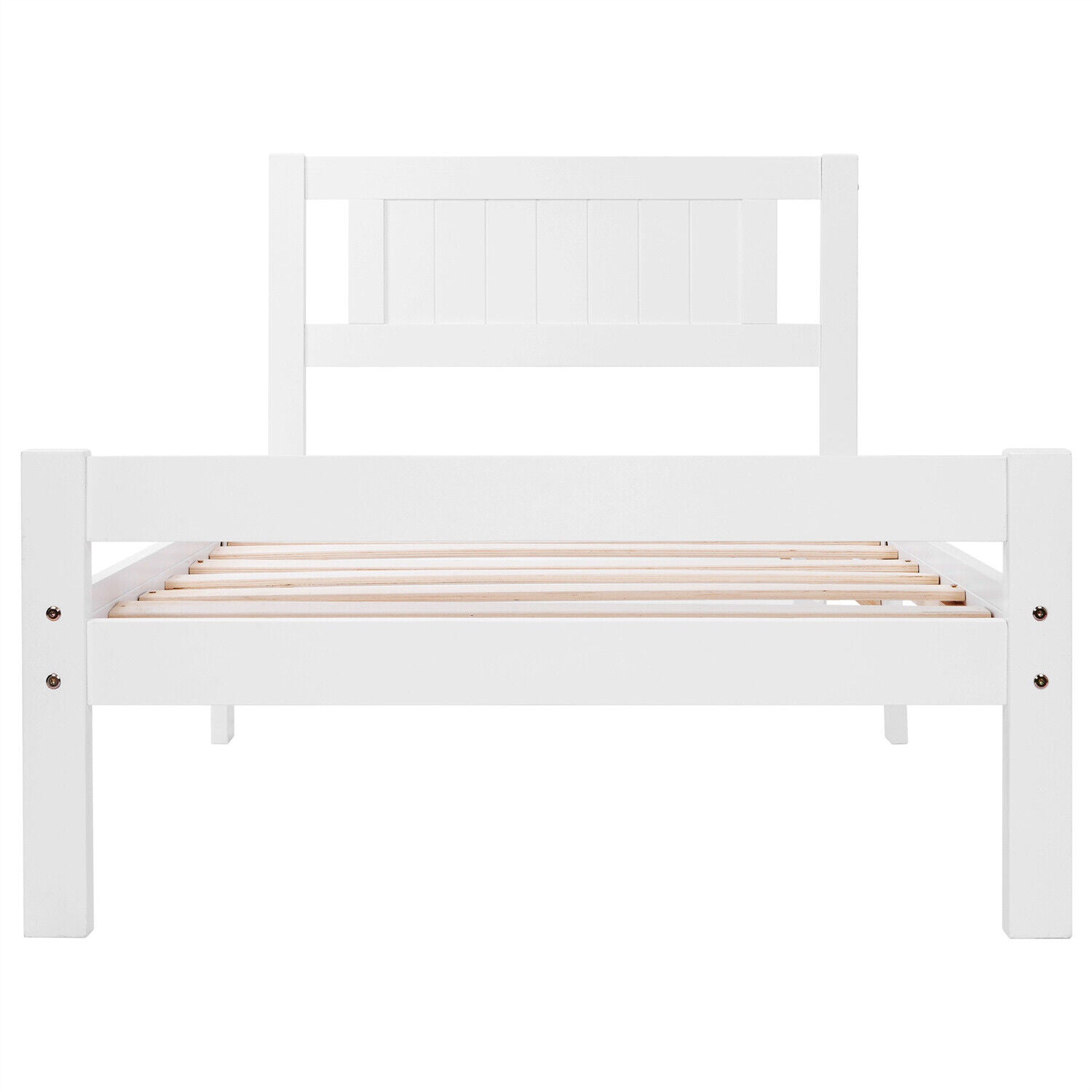 3ft Single Size Bed Pine Wood Bed Frame 90x190 cm Solid Wooden Bed Frame HT