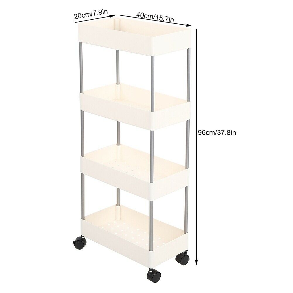 Slim Slide Out Kitchen Trolley Rack Holder Storage Shelf Organiser Mobile Stand