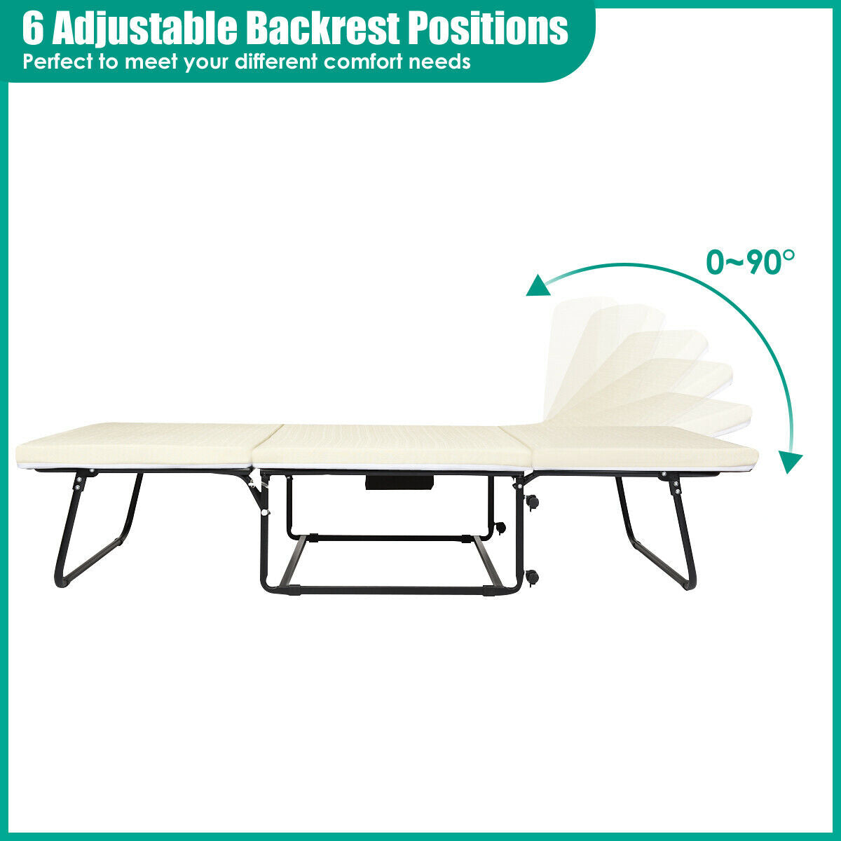 3 IN 1 Sofa Bed Folding Lounge Chair Sleep Convertible Chair Height Adjustable