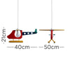 Childrens Multi Coloured Helicopter Ceiling Pendant Light Shade Bedroom Nursery