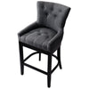 Grey Linen Fabric Breakfast Counter Chairs Bar Stools Wood Barstools Stool Chair