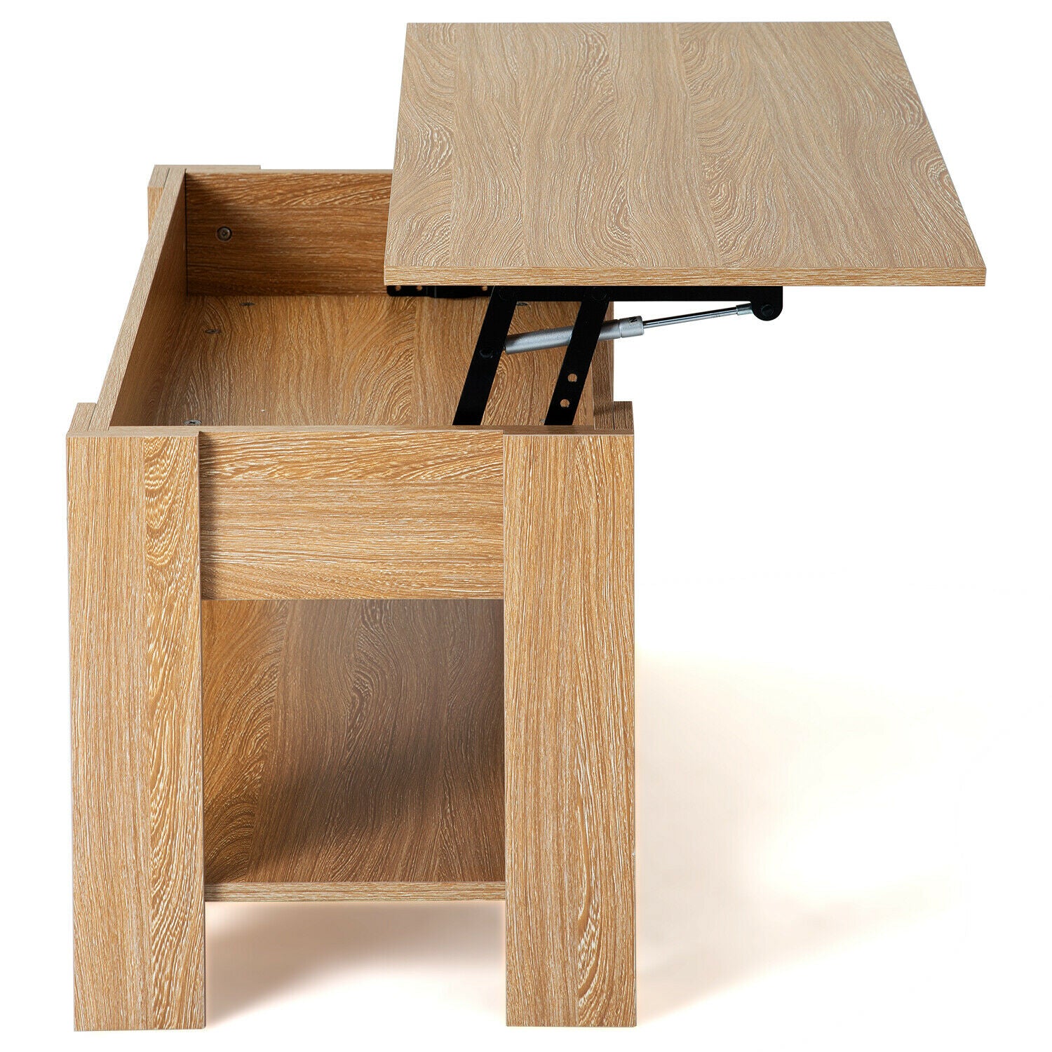 Hydraulic Lift Up Coffee Tea Table End Table with Living Room 100cm Wodden