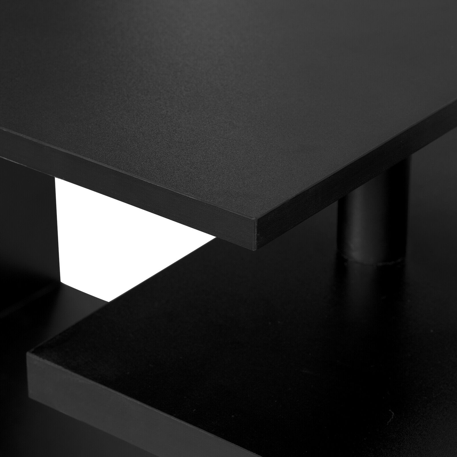 Bar Table Kitchen Dining Breakfast Table with 3-Tier Storage Shelves MDF Metal