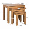Oakridge Nest of 3 Tables Wood Set Coffee Side Lamp Living Room Units