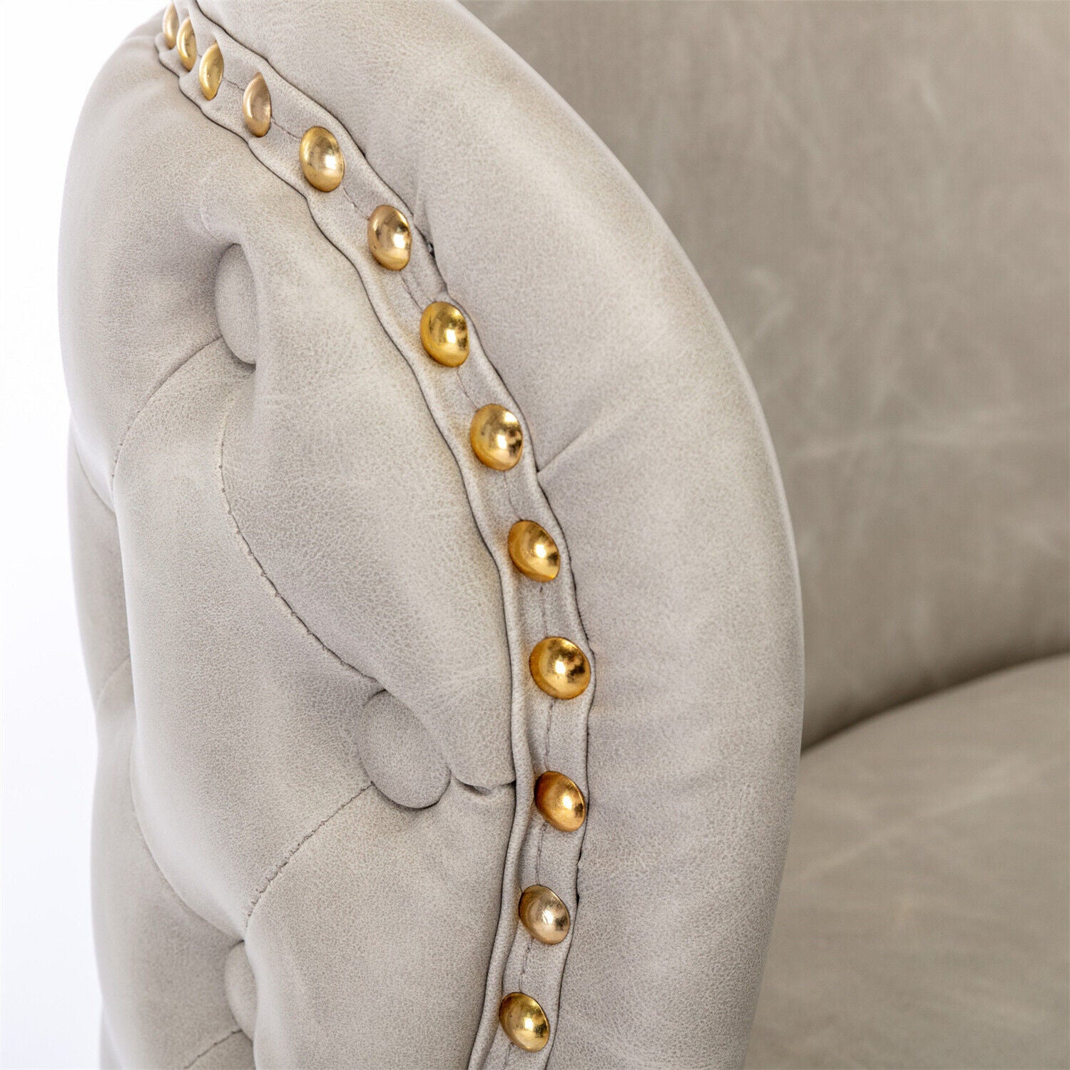 Bar Stools Set of 2 Adjustable Height Swivel PU Leather Pub Bar Chairs Beige