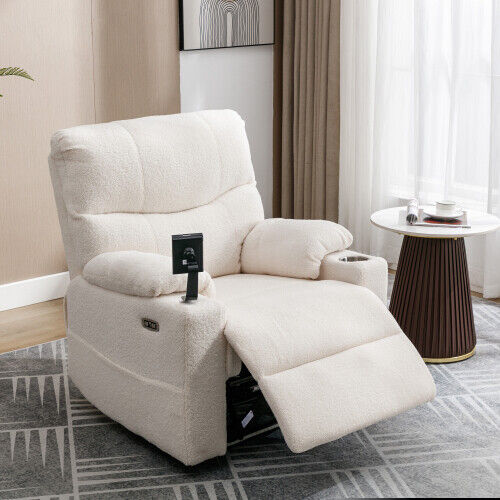Electric Recliner Chair Sofa Chair TV Armchair Cinema Chair with 2 Cup Holder HT