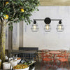 3-Light Industrial Bathroom Vanity Light Metal Wire Cage Wall Sconce Wall Lamp