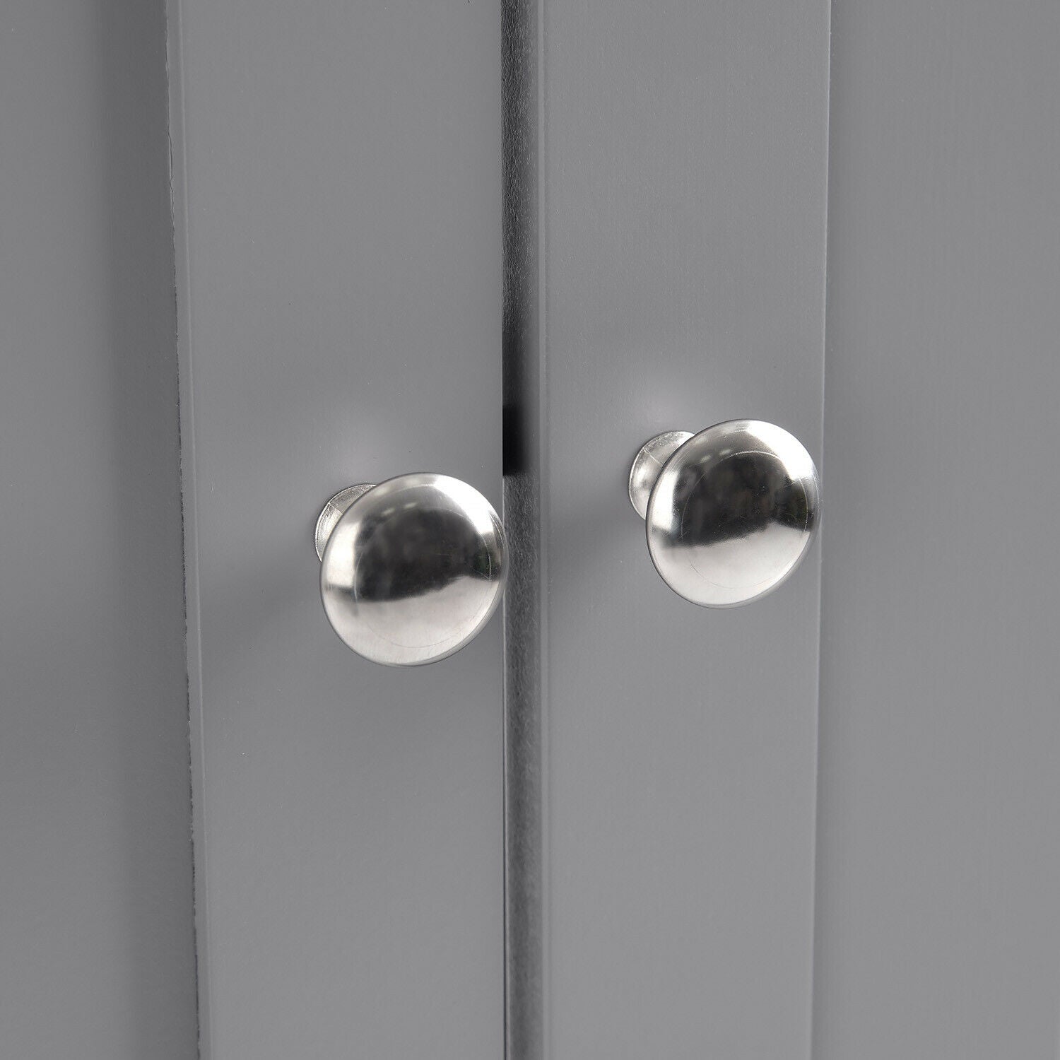 Bathroom Under Sink Cabinet Grey Bamboo Wooden Storage Cupboard Unit