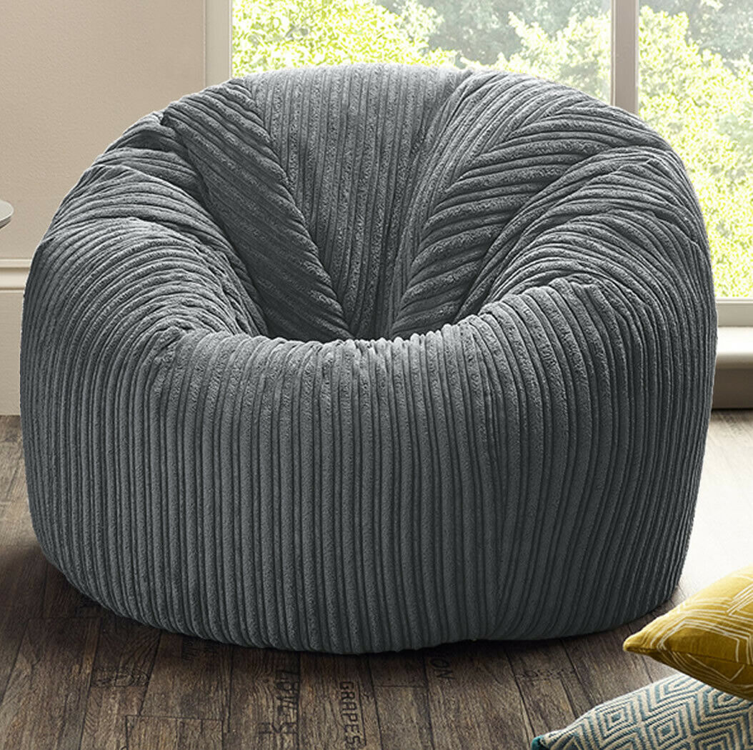Jumbo Cord Beanbag Chair XL Large Bean Bags in Plush Jumbo Cord beanbags NEW