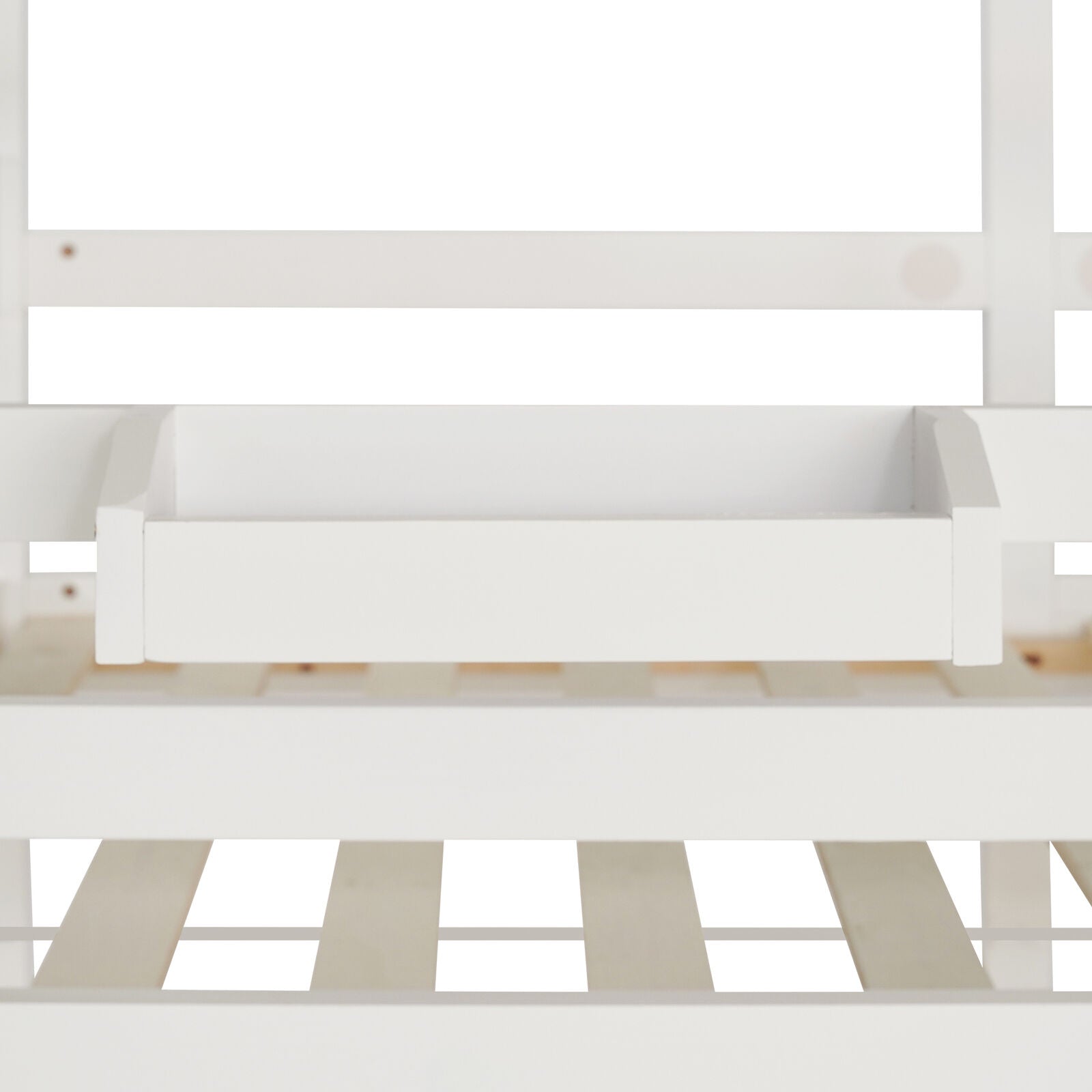 Kids Bunk Bed 3FT Single Pine Bed Frame High Sleeper Bed with Slide Ladder HT