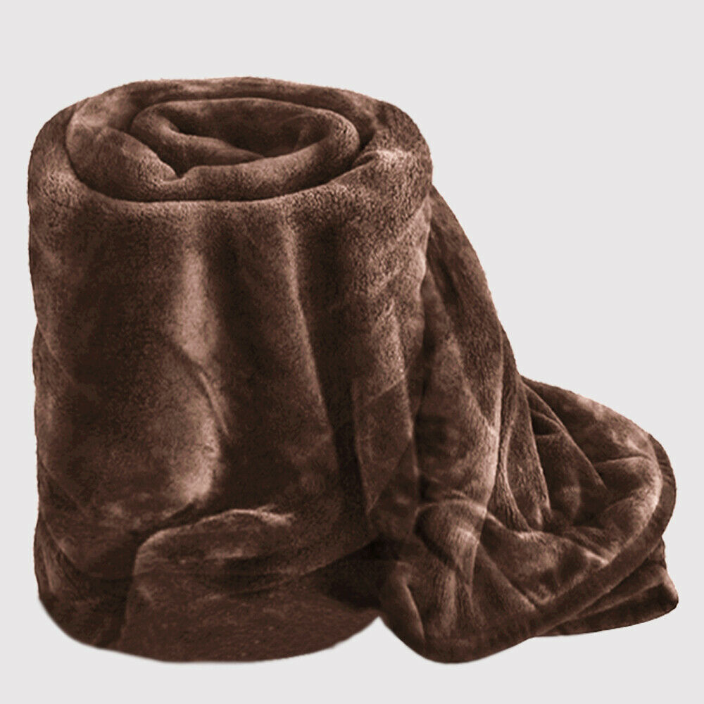 Fleece Blanket Large Sofa Throw Soft Warm Faux Fur Mink Double & King Size