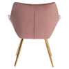 2Pcs Blush Pink Velvet Dining Chairs Accent Upholstered Kitchen Seat Metal Legs