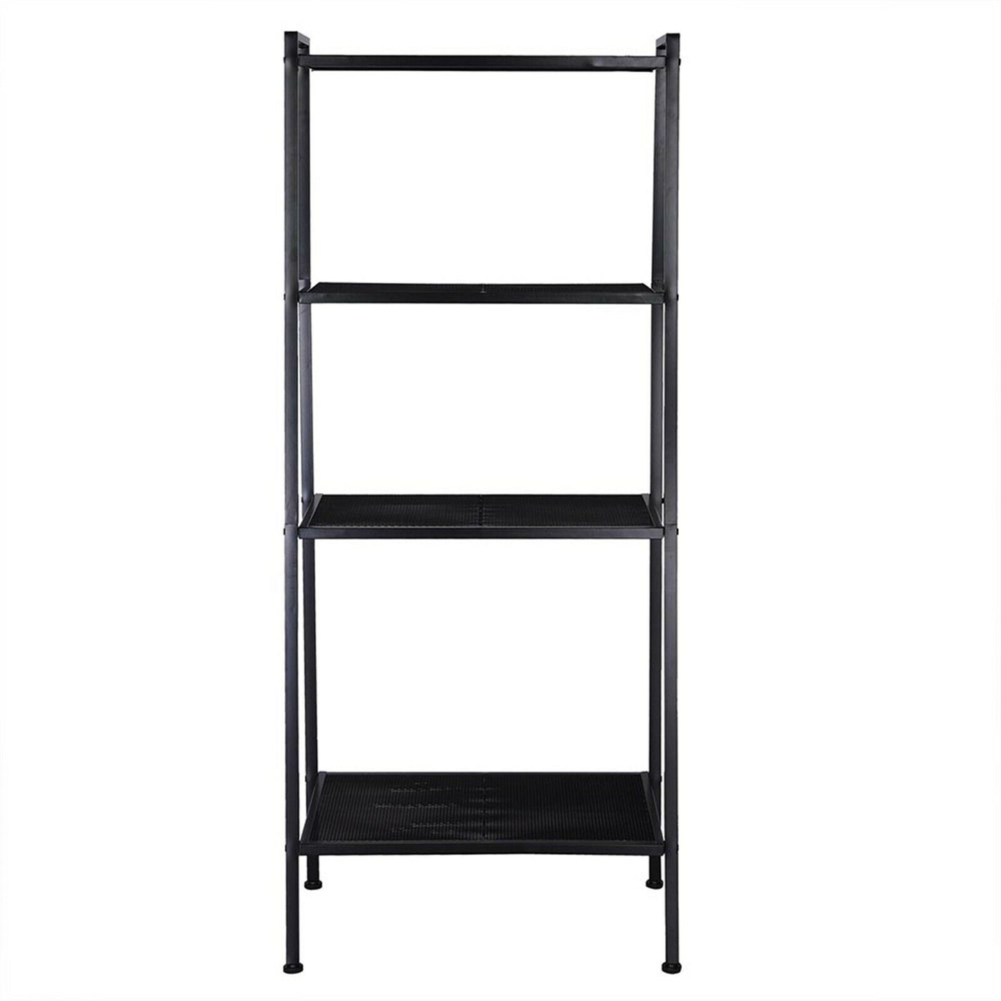 Metal Ladder Shelf Standing Rack Leaning 4 Tier Unit Bookcase Display Storage
