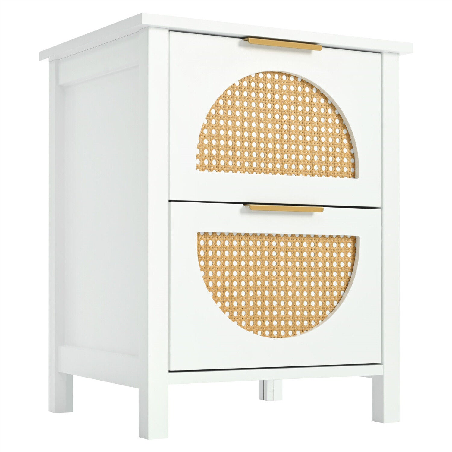 2 Drawer Wooden Bedside Table Cabinet Bedroom Furniture Storage Nightstand White