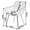 2x Kitchen Dining Chair Lounge Living Room Corner Chair with Fabric Metall