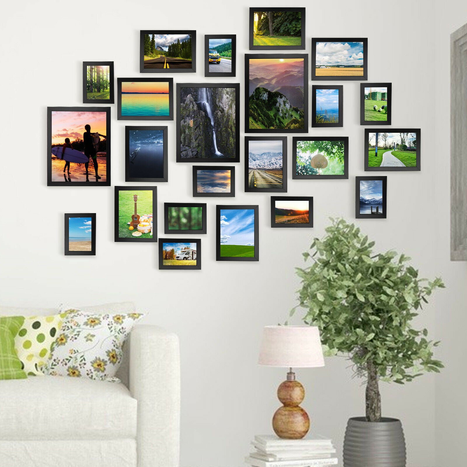 23PCS Multi-Picture Family Collage Photo Frame Frames Aperture Art Deco Wall Set