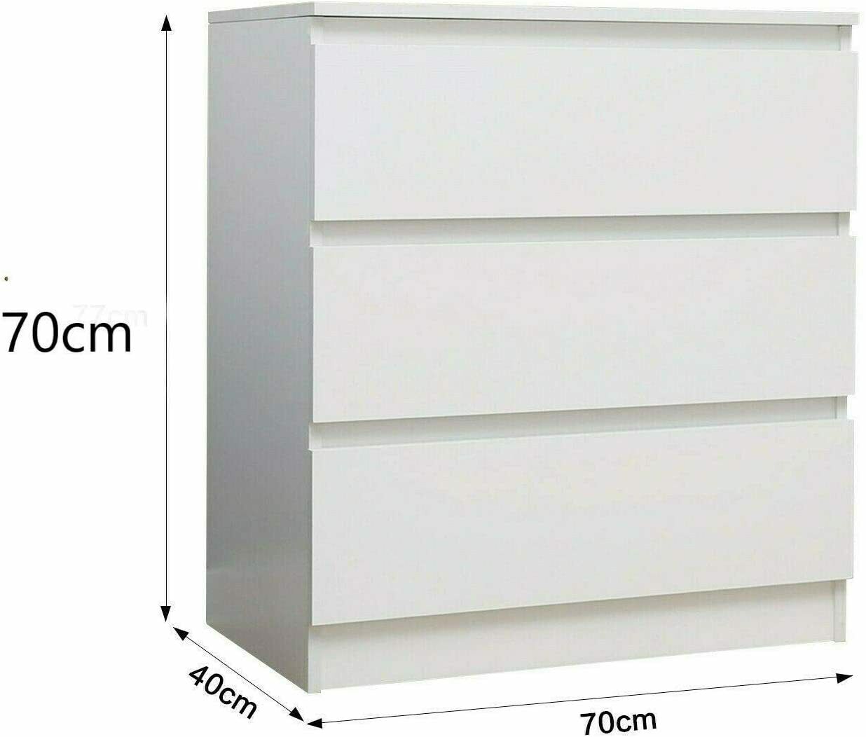 Chest of Drawers Bedside Table Cabinet Nightstand 3 Drawers Bedroom New