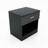 High Gloss Black Bedside Table Cabinet Storage with Drawer Bedroom Furniture UK