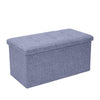 2 SEATER LARGE FOLDING STORAGE OTTOMAN BENCH SEAT BLANKET TOY BUTTON CHEST BOX