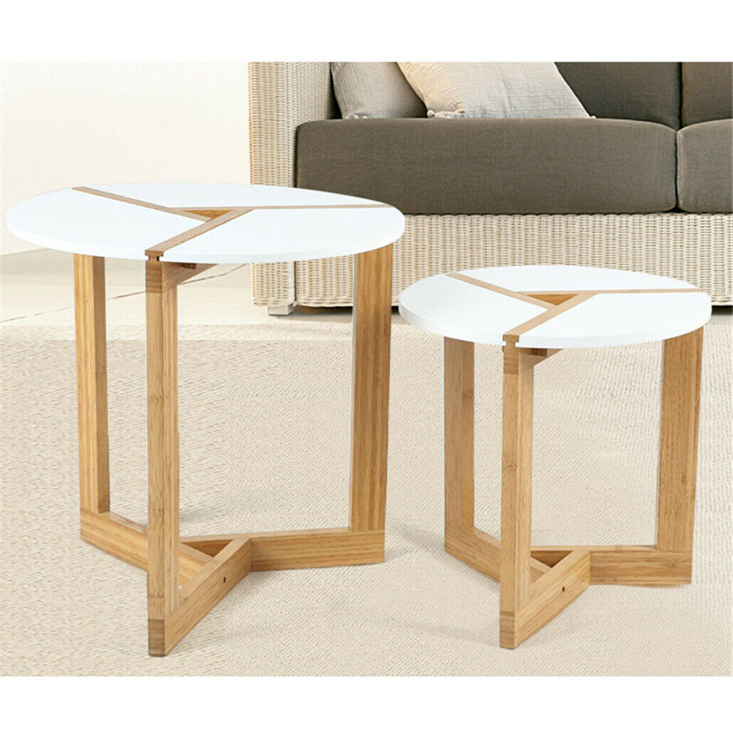 Modern Design White Chic Round Side Table Laptop End Coffe Table Home Furniture