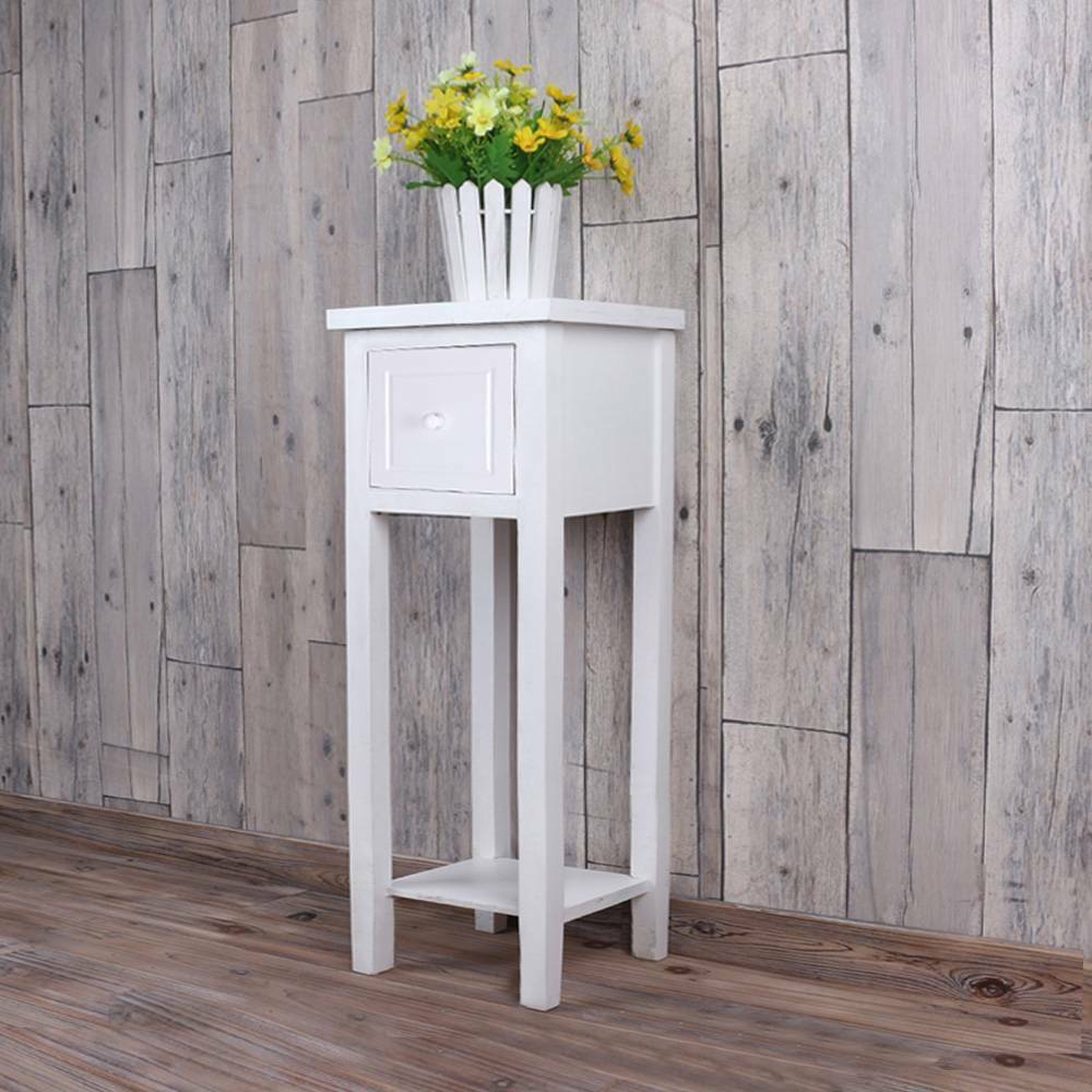 Telephone Bedside Table Nightstand Cabinet with Shelf for Bedroom Livingroom