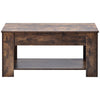2 Tier Coffee Table With Lift Up Top Wood Living Room Sofa Table Storage Shelf