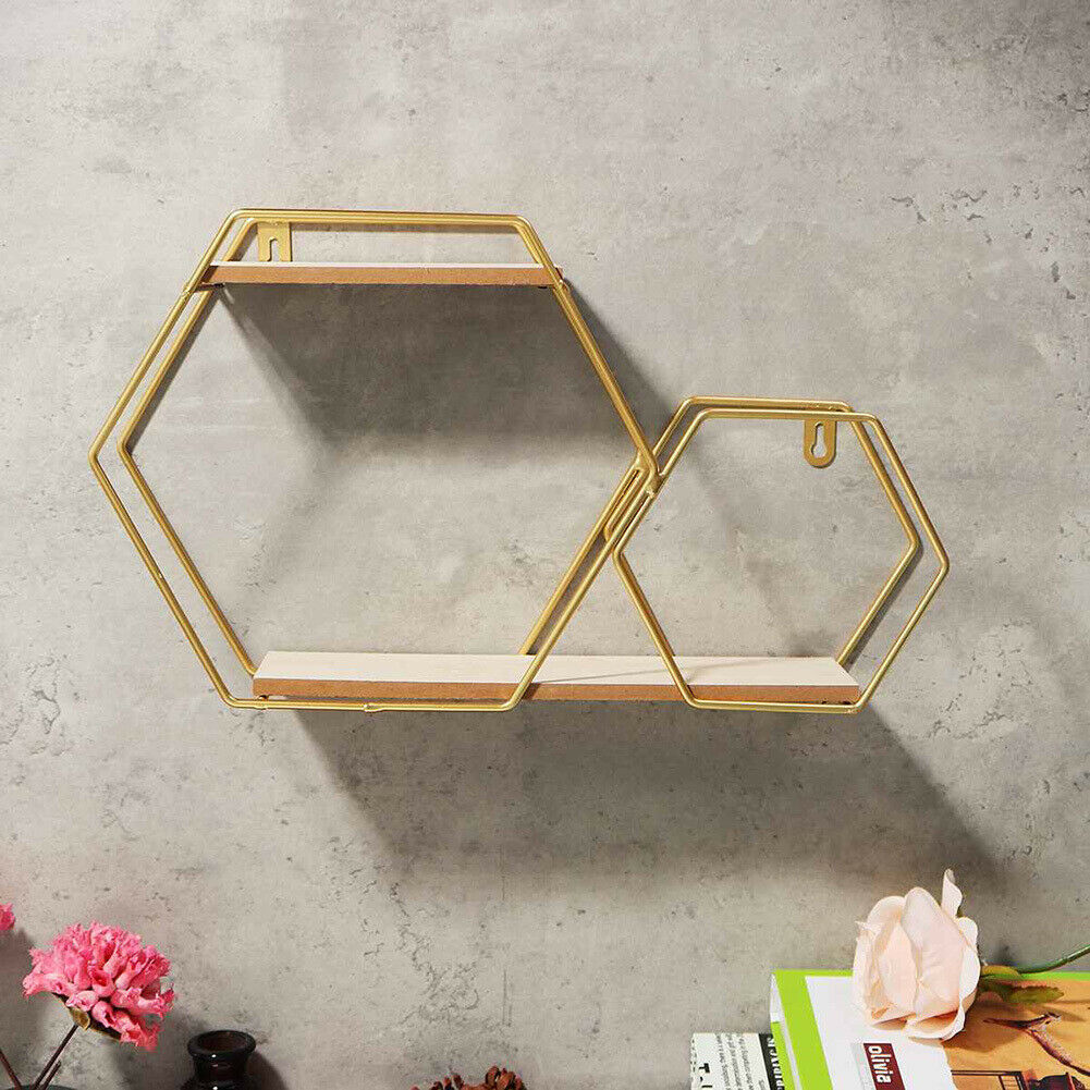 Geometric Storage Wall Mounted Shelf Living Room Display Rack Shelving Unit UK