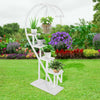 Heart Shape Flower Pot Holder Metal Rack Plant Display Shelf Stand Garden Decor