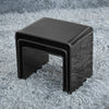 Set of 3 Glass Nest of Side Tables for Cafe Home Tea Coffee Curved Glass Table