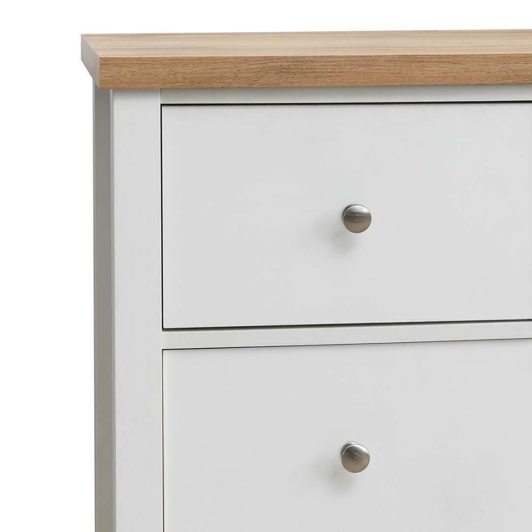 3 Drawer Bedroom Cabinet Chest of Drawers White and Oak