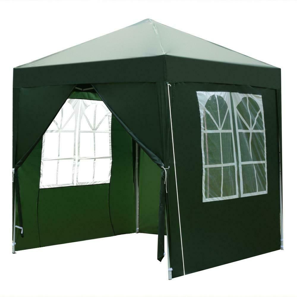 2x2m Sides Marquee Gazebo Tent Garden Party Waterproof Canopy Shelter Windbar
