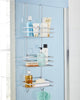 3 Tier Metallic Hanging Shower Caddy Bathroom Storage Shelf Organiser Basket