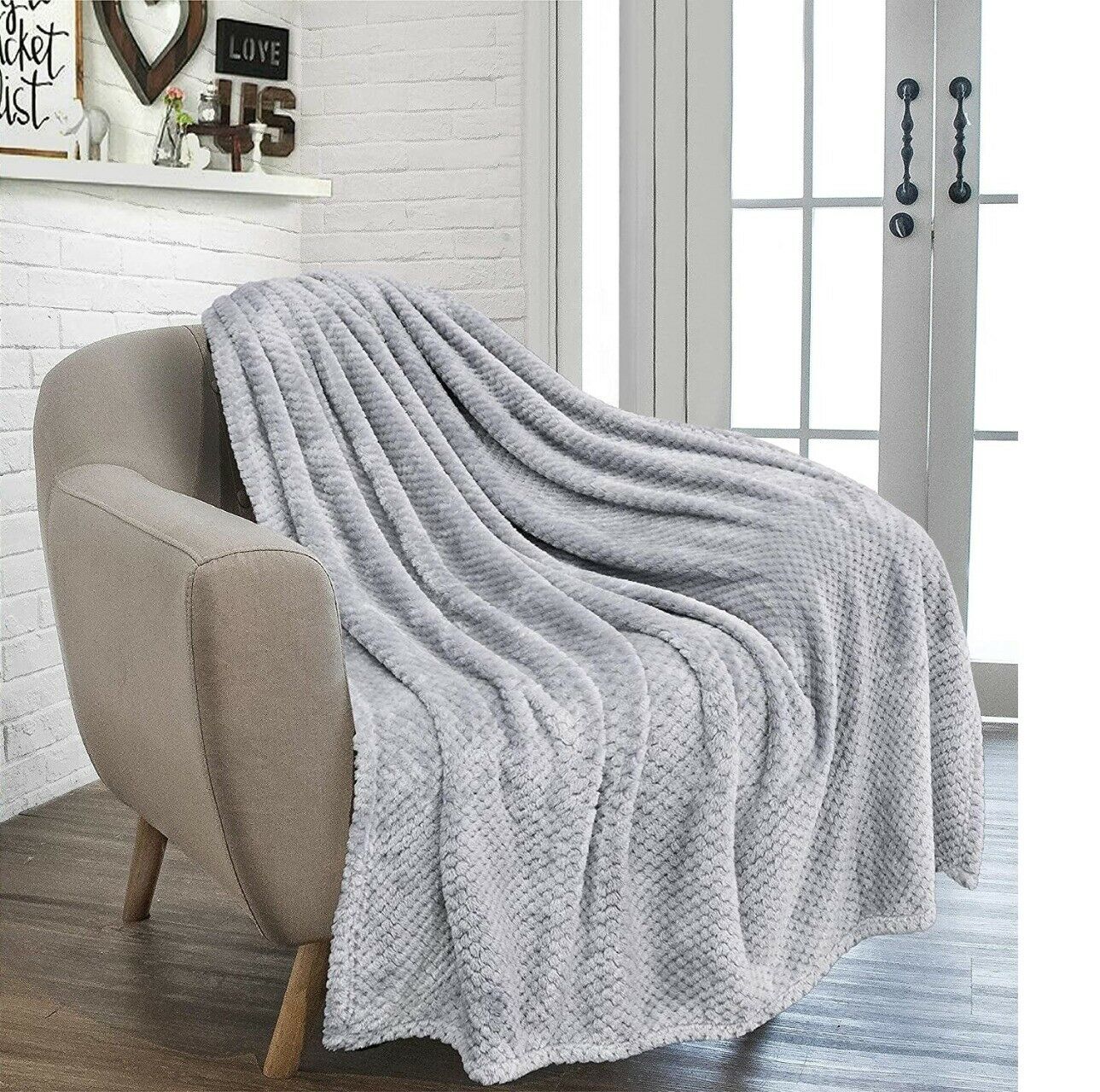 Luxury Waffle Honeycomb Throw Popcorn Blanket Warm Soft Travel Bedspread