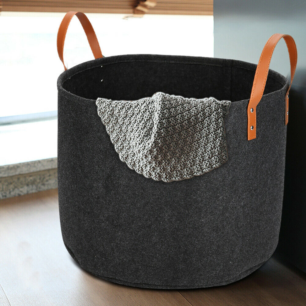 Bedroom Closet Clothing Toy Storage Felt Storage with Handle Basket Bin Home uk