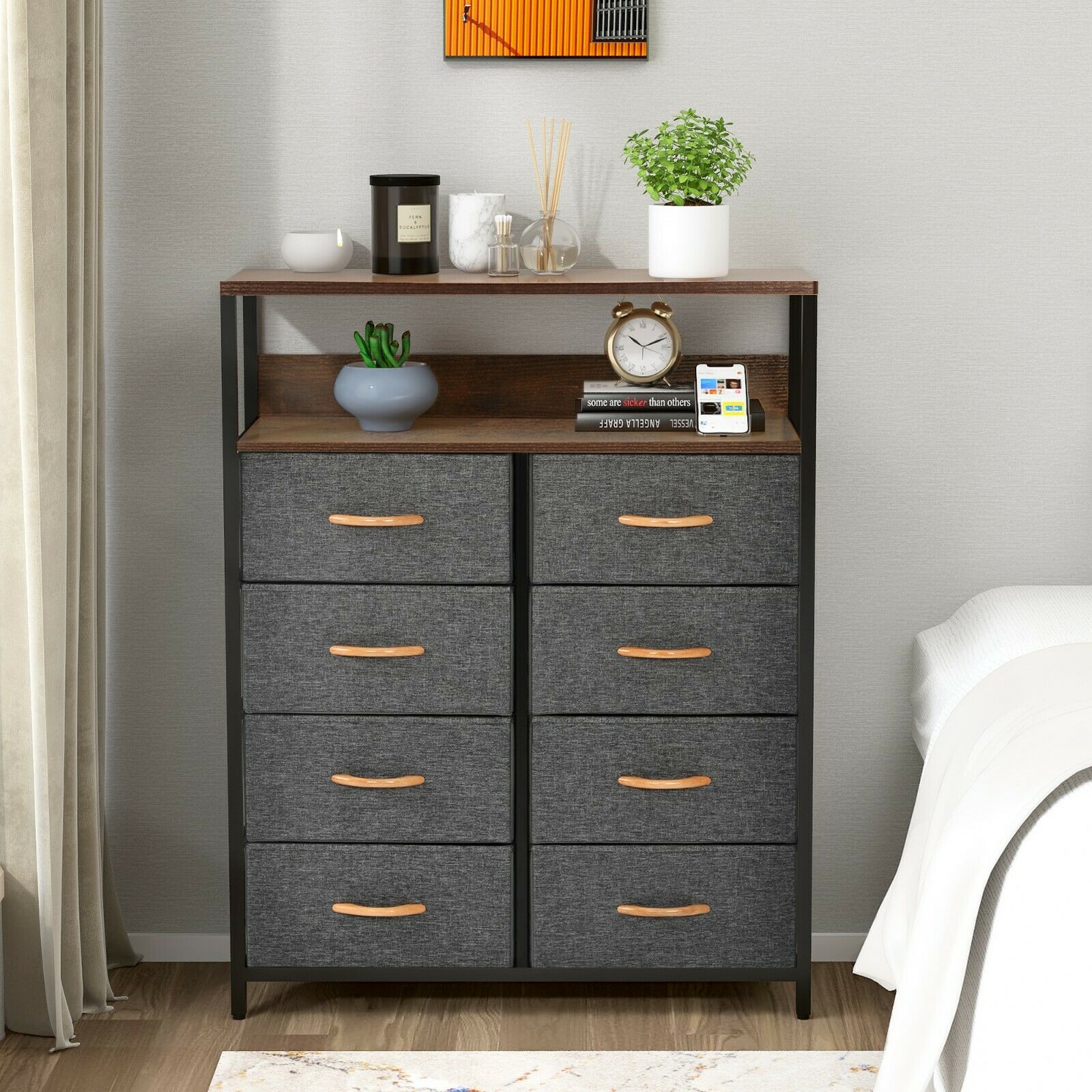 8 Drawers Chest of Drawers Unit Storage Cabinet Sideboard Bedroom Home Hallway