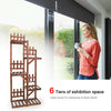 52" Height 5 Tiers Flower Rack Wooden Corner Plant Stand 6 Potted Shelf Terrace