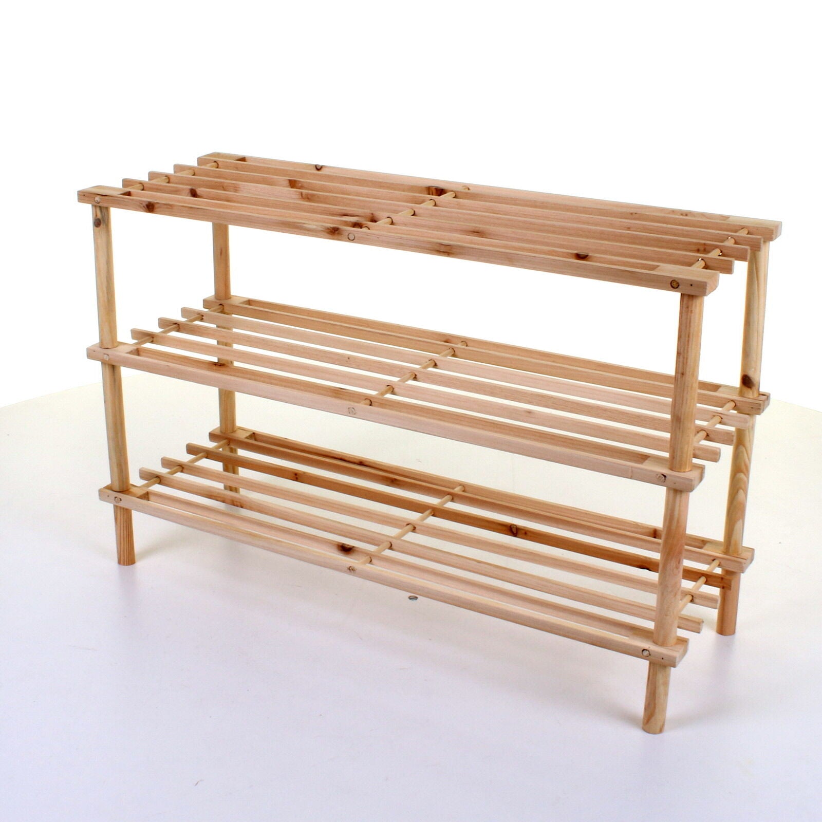 3 4 SLATTED TIER SHOE RACK WOODEN SHOE ORGANISER STORAGE UNIT SHELF STAND RACK